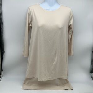 Susana Monaco Cream Double Layered Jersey Knit Casual Dress w/3/4 Sleeves-Size S